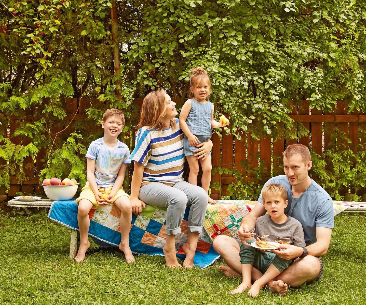 Family enjoying activities